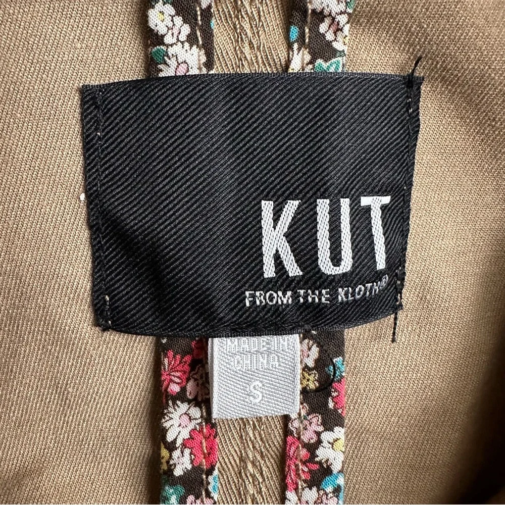Kut From The Kloth Khaki Utility Jacket Women’s Small Button Front Cotton Blend - Picture 7 of 7
